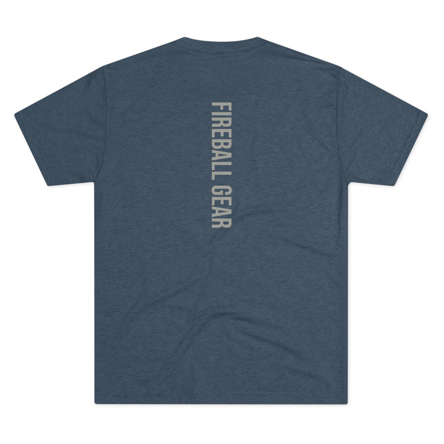 Fireball Gear - Flame & Gear Centered - Gray & White - Triblend Fitness T-shirt