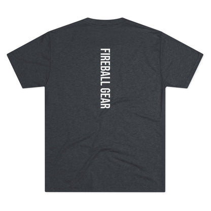 Fireball Gear - Flame & Gear Centered - White - Triblend T-shirt