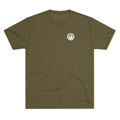 Fireball Gear - Flame & Gear - White - Fitness Triblend T-shirt
