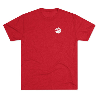 Fireball Gear - Flame & Gear - White - Fitness Triblend T-shirt