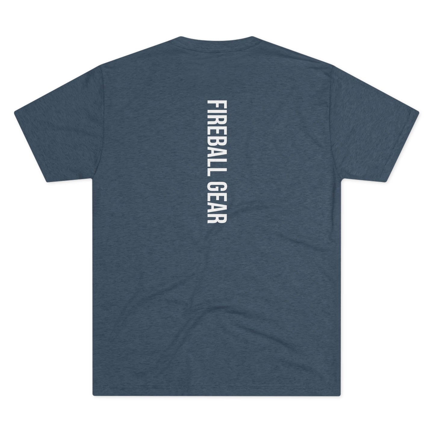 Fireball Gear - Flame & Gear Centered - White - Triblend T-shirt