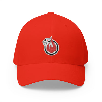 Fireball 3D - Brand Logo - Red & White - Light Colors - FlexFit Cap