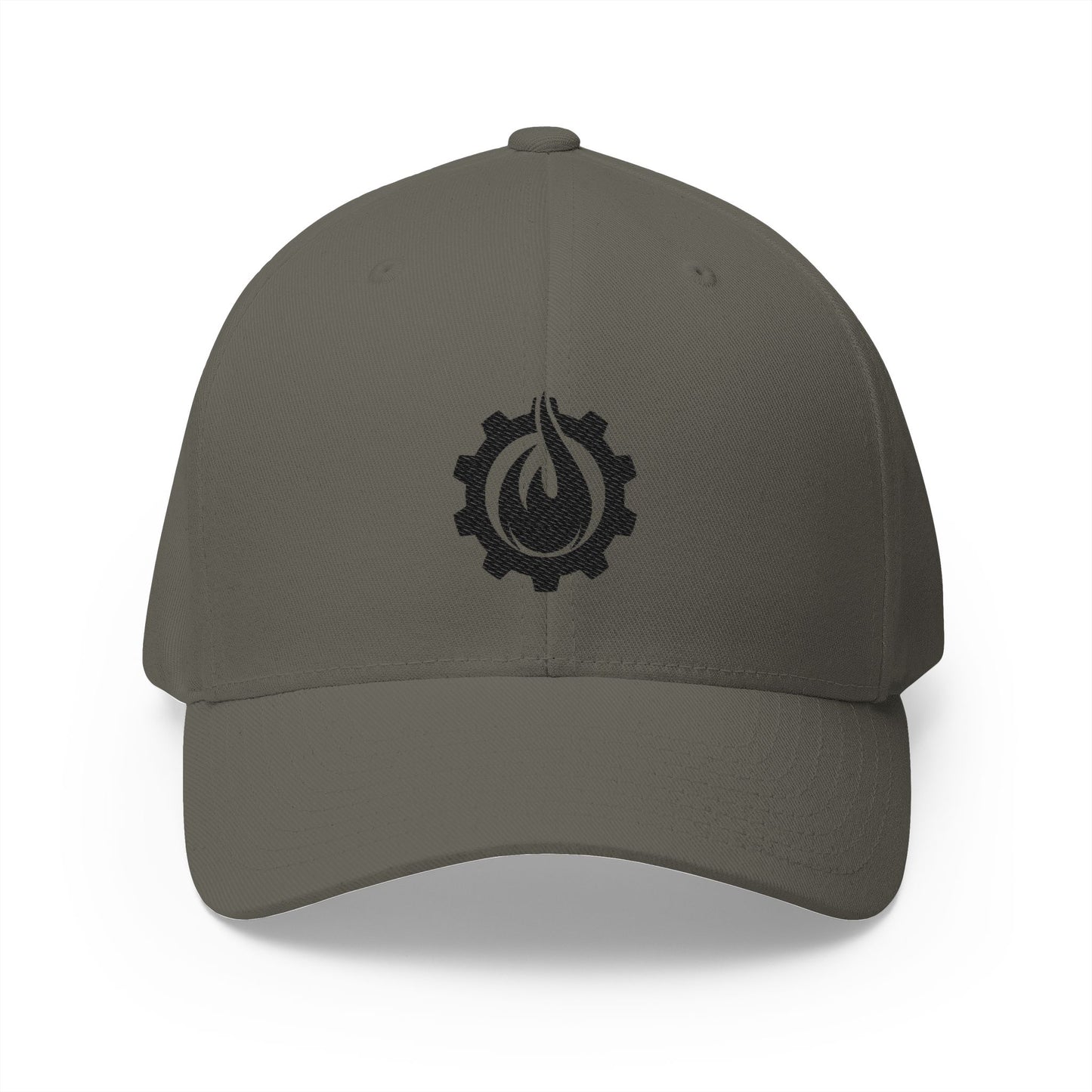 Fireball Gear - Flame & Gear - Black - FlexFit Embroidered Baseball Cap
