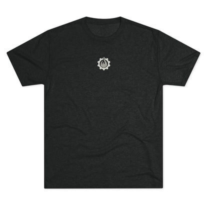 Fireball Gear - Flame & Gear Centered - Gray & White - Triblend Fitness T-shirt