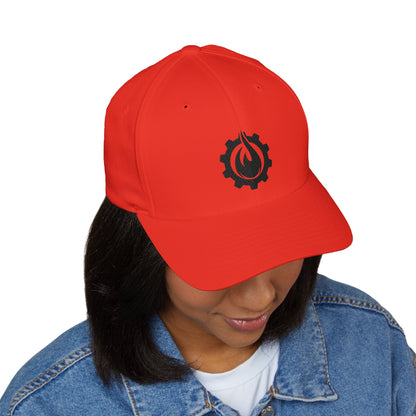 Fireball Gear - Flame & Gear - Black - FlexFit Embroidered Baseball Cap
