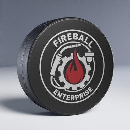 Fireball Enterprise Hockey Puck - Perfect Gift for Hockey Fans, Collectors, Sports Events, Team Spirit, Unique Desk Decor