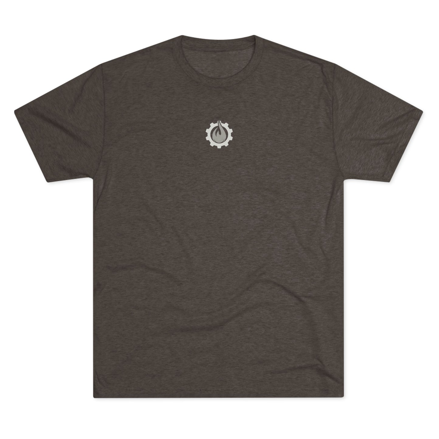 Fireball Gear - Flame & Gear Centered - Gray & White - Triblend Fitness T-shirt