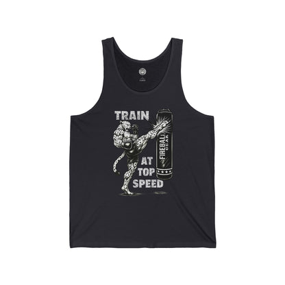 Beast Mode Series - Train at Top Speed - Unisex Jersey Tank Top