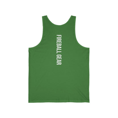 Fireball Gear - Flame & Gear - White - Fitness Jersey Tank Top