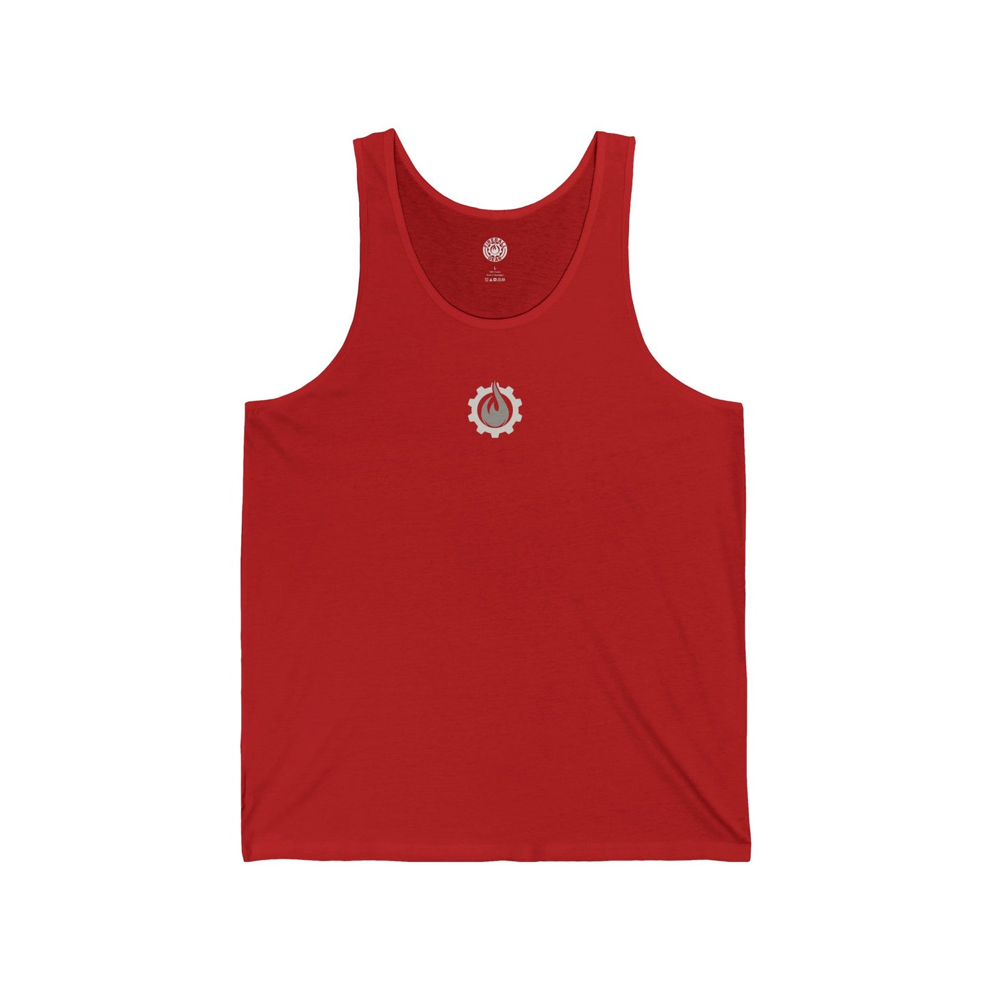 Fireball Gear - Flame & Gear - Gray & White - Fitness Jersey Tank Top