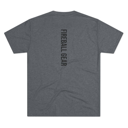 Fireball Gear - Flame & Gear Centered - Black - Fitness Triblend T-shirt
