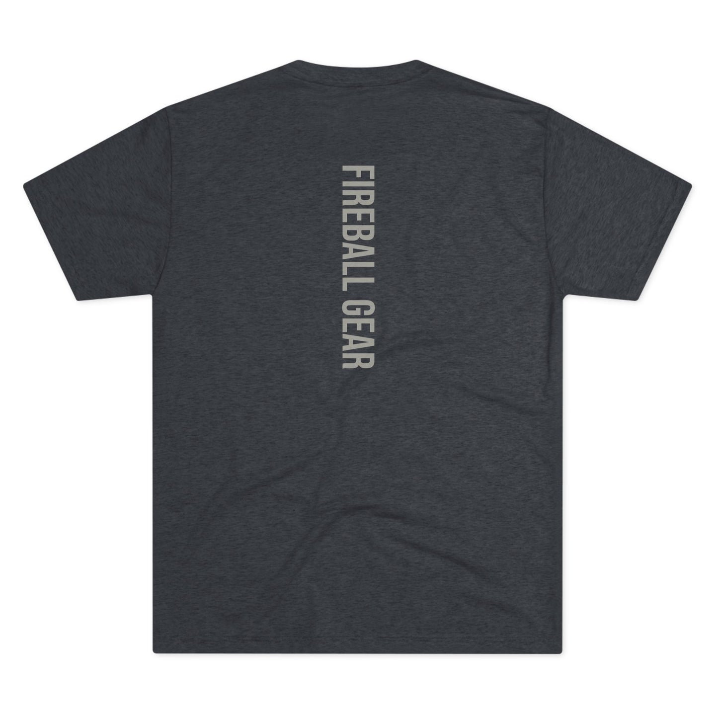 Fireball Gear - Flame & Gear Centered - Gray & White - Triblend Fitness T-shirt
