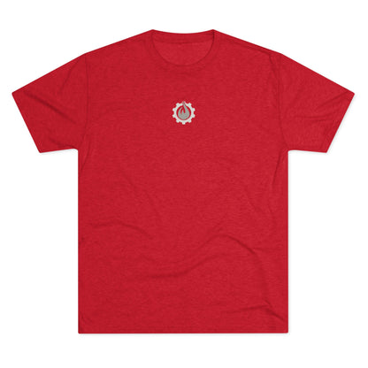 Fireball Gear - Flame & Gear Centered - Gray & White - Triblend Fitness T-shirt